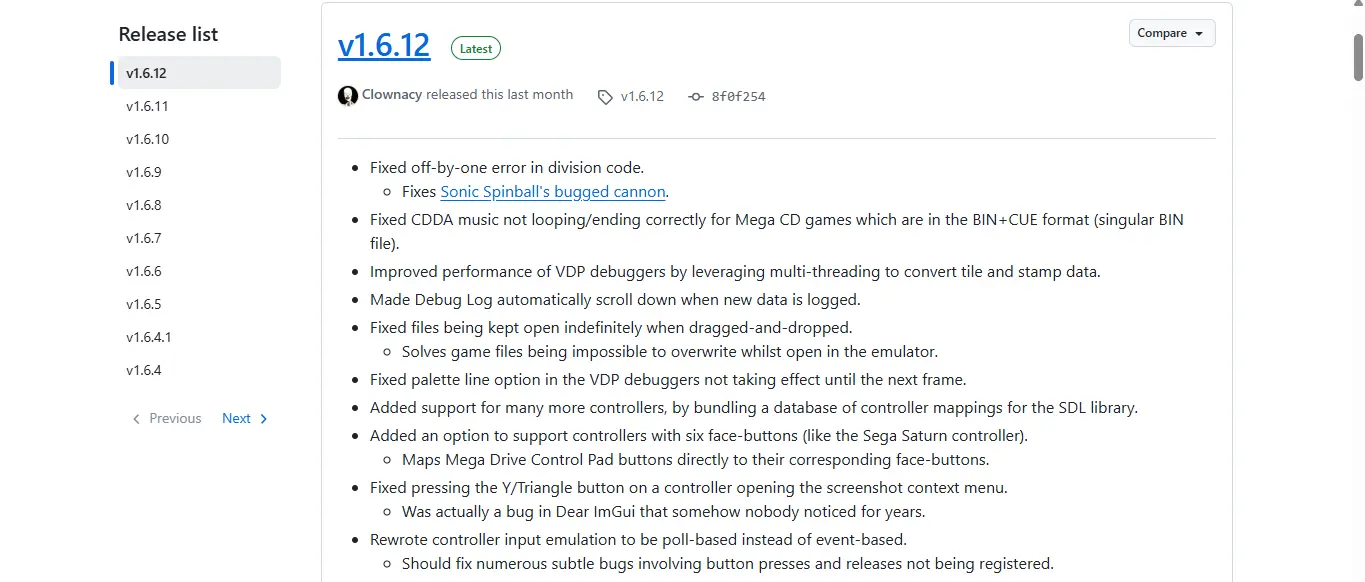 ClownMDEmu version 1.6.12: official release with fixes and improvements — Free Download.